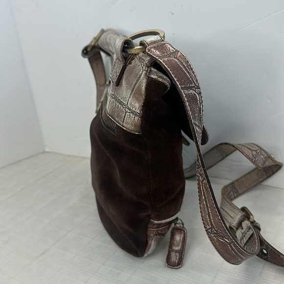 Nuovedive Made in Italy leather & suede with alligator print trim - Picture 4 of 10